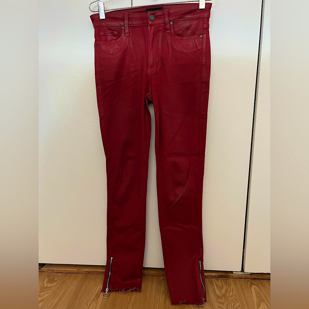 Paige Coated Hoxton Ankle zip jean